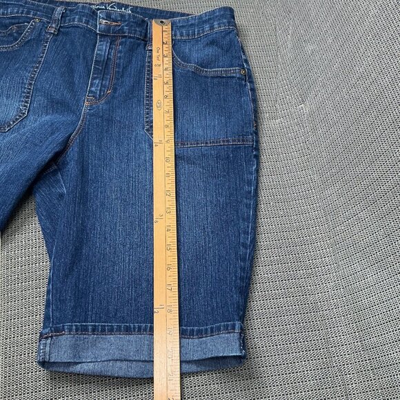 Gloria Vanderbilt Womens 14 Blue Bermuda Denim Shorts All-Around Slimming Effect - Picture 7 of 10